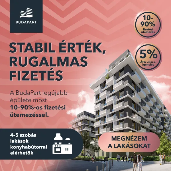 Kedvezőbb fizetési ütemezés és visszaigényelhető 5% ÁFA a BudaPart Otthonok ’I’ épületünknél!