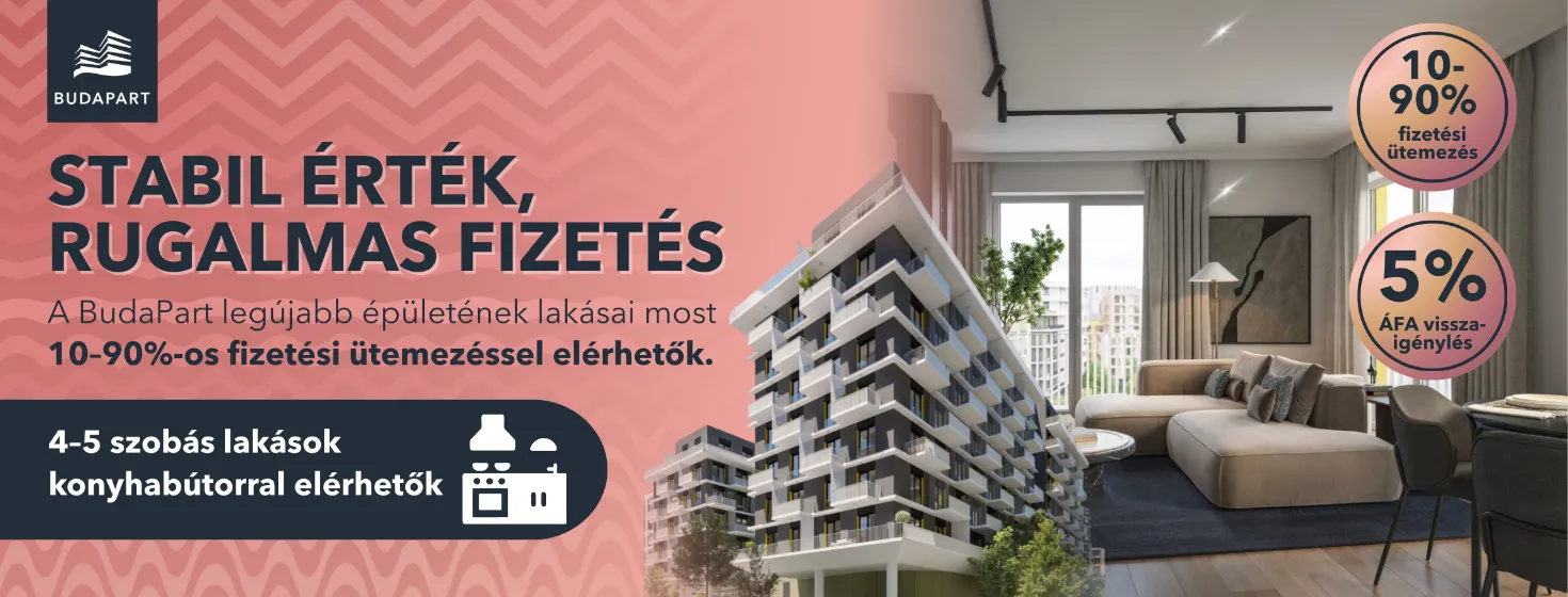 Kedvezőbb fizetési ütemezés és visszaigényelhető 5% ÁFA a BudaPart Otthonok ’I’ épületünknél!